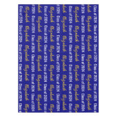 2024年のクラスと大学院名ネイビーホワイト金ゴールド テーブルクロス (正面)