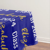 2024年のクラスと大学院名ネイビーホワイト金ゴールド テーブルクロス (インサイチュ)