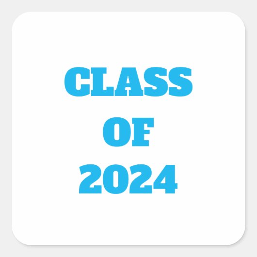 2024年のクラスカスタム男の子の女の子ブルーカラー スクエアシール (正面)