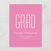 2024年のクラスシンプルピンク卒業 案内ポストカード (正面)