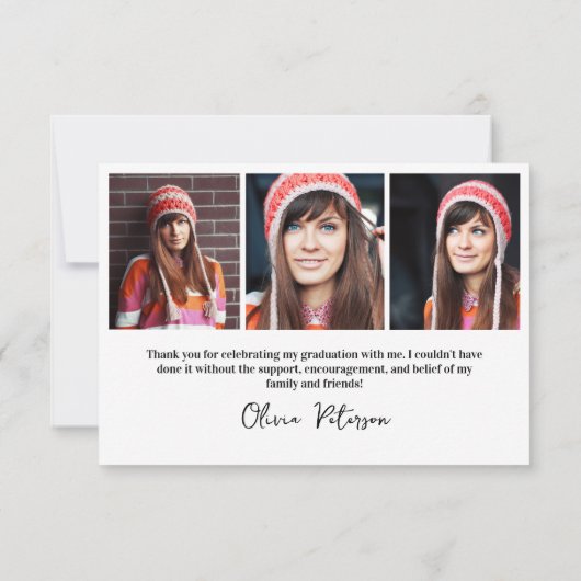 2024年のクラス写真数々の卒業 サンキューカード (裏面)