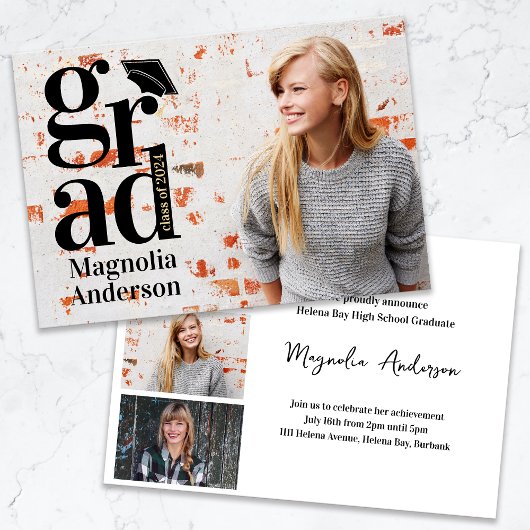 2024年のクラス写真数々の卒業 案内状