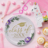 2024年のクラス紫ラベンダーフローラグラードパーティー ペーパープレート (パーティー)