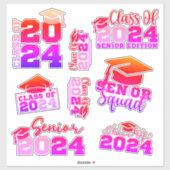 2024年のクラス赤ピンクのカスタムカットのビニールシール シール (シート)