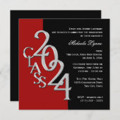 2024年のクラス赤黒 招待状 (正面/裏面)