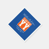 2024年のクラス青とオレンジの卒業パーティー スタンダードカクテルナプキン (角)