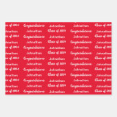 2024年のクラス鮮やかな赤おめでとうの学名 ラッピングペーパーシート (正面)