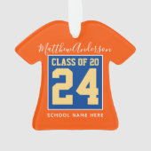 2024年のクラスOrange Blueと金ゴールド卒業 オーナメント (裏面)