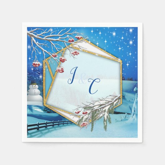 2024年のクリスマスと新年 スタンダードカクテルナプキン (正面)