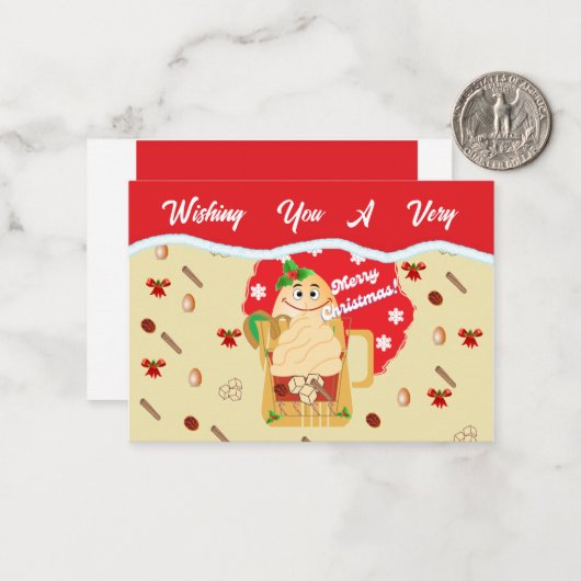 2024年のクリスマスエッグノッグオーナメント ノートカード (正面/裏面インサイチュ)