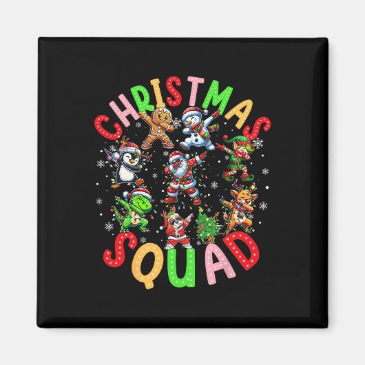 2024年のクリスマスチームサンタ小妖精や小人分隊クリスマスマッチング マグネット (正面)