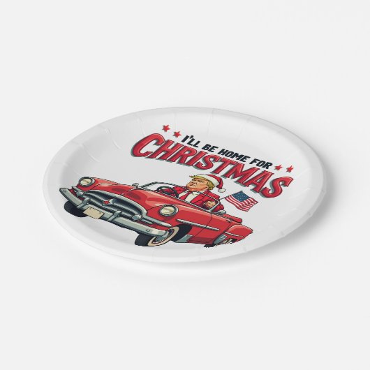 2024年のクリスマストランプ当選に帰省する ペーパープレート (アングル)
