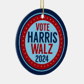 2024年のクリスマス大統領にハリス・ウォルツの投票 セラミックオーナメント (右)
