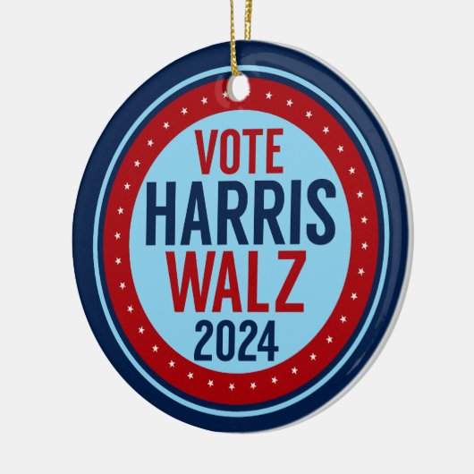 2024年のクリスマス大統領にハリス・ウォルツの投票 セラミックオーナメント (左)