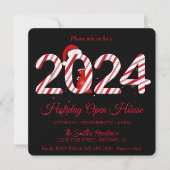 2024年のサンタクロース、雪の結晶がエレガントでおしゃれ シーズンカード (正面)