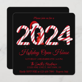 2024年のサンタクロース、雪の結晶がエレガントでおしゃれ シーズンカード