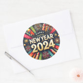 2024年のステッカーのハッピーニュース ラウンドシール (封筒)