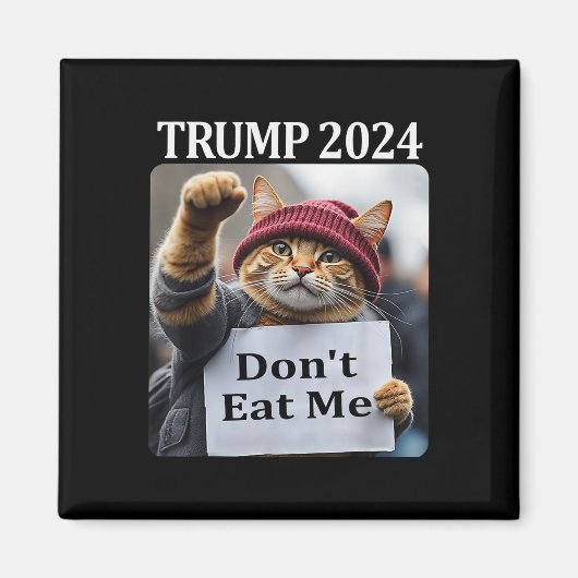 2024年のトランプで猫を飼わない1 マグネット (正面)
