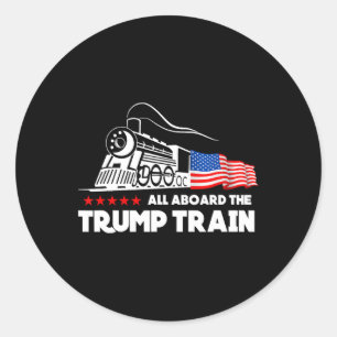 2024年のトランプ列車乗船アメリカ国旗 ラウンドシール