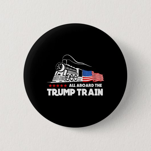 2024年のトランプ列車乗船アメリカ国旗 缶バッジ (正面)