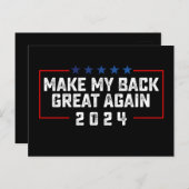 2024年のトランプ素晴らし選挙で私の背中を作る ポストカード (正面/裏面)