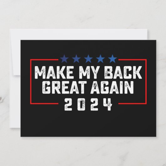 2024年のトランプ素晴らし選挙で私の背中を作る 招待状 (正面)