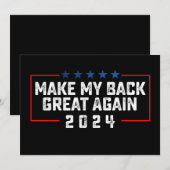 2024年のトランプ素晴らし選挙で私の背中を作る 招待状 (正面/裏面)