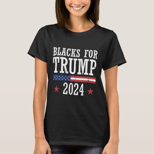 2024年のトランプ選挙大統領のリパブリックの黒人 Tシャツ (正面)