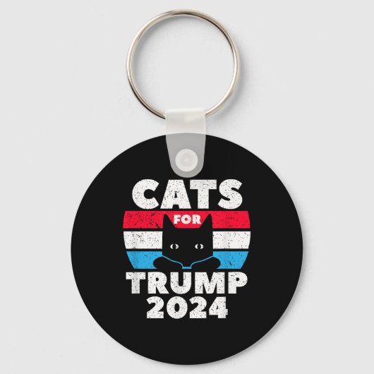 2024年のトランプ選挙戦のネコ キーホルダー (正面)