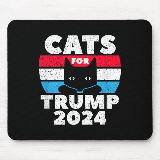 2024年のトランプ選挙戦のネコ マウスパッド (正面)