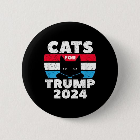 2024年のトランプ選挙戦のネコ 缶バッジ (正面)