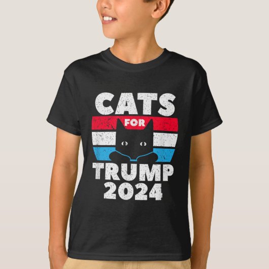 2024年のトランプ選挙戦のネコ Tシャツ (正面)