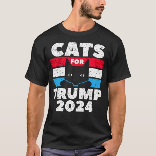 2024年のトランプ選挙戦のネコ Tシャツ (正面)