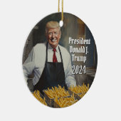 2024年のドナルドトフランスのランプフライアス大統領 セラミックオーナメント (右)