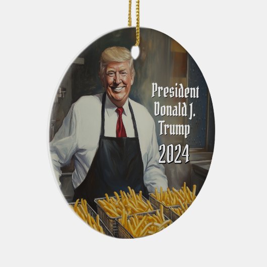 2024年のドナルドトフランスのランプフライアス大統領 セラミックオーナメント (右)
