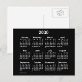 2024年のネオン ホワイト ミニ カレンダー by Janz ポストカード (正面/裏面)