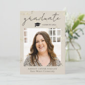 2024年のフォトオーバーレイエレガントの卒業式のクラス 案内状 (スタンド正面)