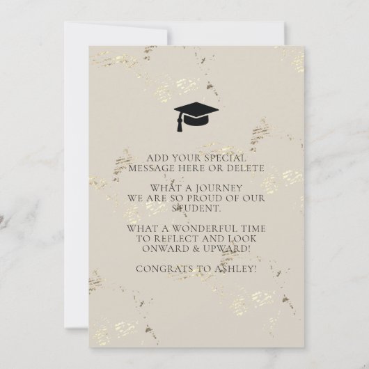 2024年のフォトオーバーレイエレガントの卒業式のクラス 案内状 (裏面)