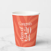 2024年のブライトオレンジ熱帯クラスパーティー 紙コップ (裏面)