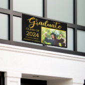 2024年のブラックと金ゴールドの大学院の写真カスタム(Photo) 横断幕 (ビルの外側)