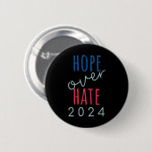 2024年のヘイトに対する希望ハリス民主党員の喜びと希望 缶バッジ (正面&裏面)