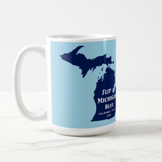2024年のミシガンブルーの反転 コーヒーマグカップ (左)