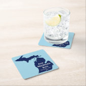 2024年のミシガンブルーの反転 スクエアペーパーコースター (インサイチュ)