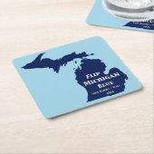 2024年のミシガンブルーの反転 スクエアペーパーコースター (アングル)