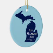 2024年のミシガンブルーの反転 セラミックオーナメント (右)