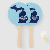 2024年のミシガンブルーの反転 ハンドファン (正面&裏面)