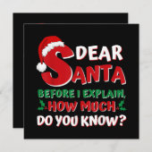 2024年のユークリスマスTシャツ 子供 大人 サンタ 私にも説明が 招待状 (正面/裏面)