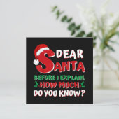 2024年のユークリスマスTシャツ 子供 大人 サンタ 私にも説明が 招待状 (スタンド正面)