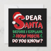 2024年のユークリスマスTシャツ 子供 大人 サンタ 私にも説明が 招待状 (裏面)