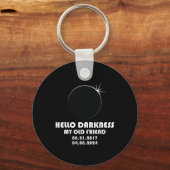 2024年の全日食太陽のの2倍 キーホルダー (正面)